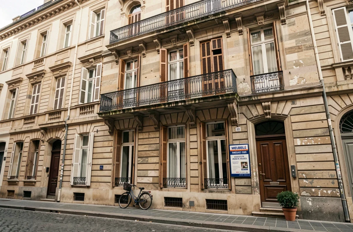 Immeuble haussmannien proposant des locations meublées dans le 6e arrondissement de Lyon